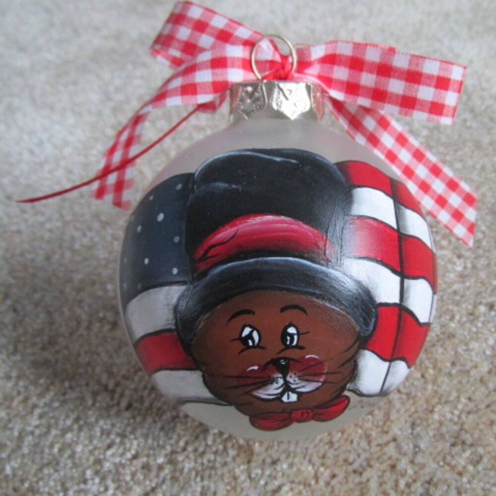 Punxsutawney Phil / Groundhog Day hand-painted ornament Deborah Dale